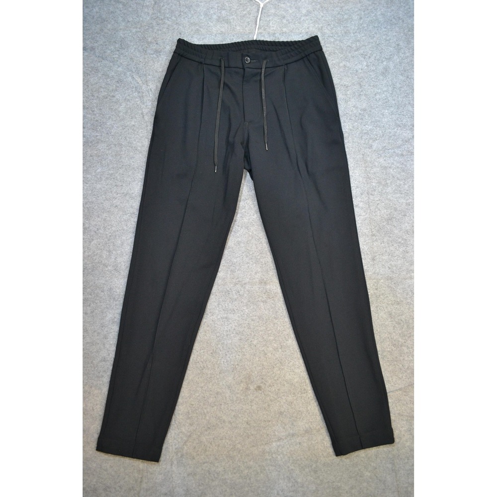 Seneca Pants Mens 34x31 Black Jogger Nylon Stretch Elastic Waist luxury Italy